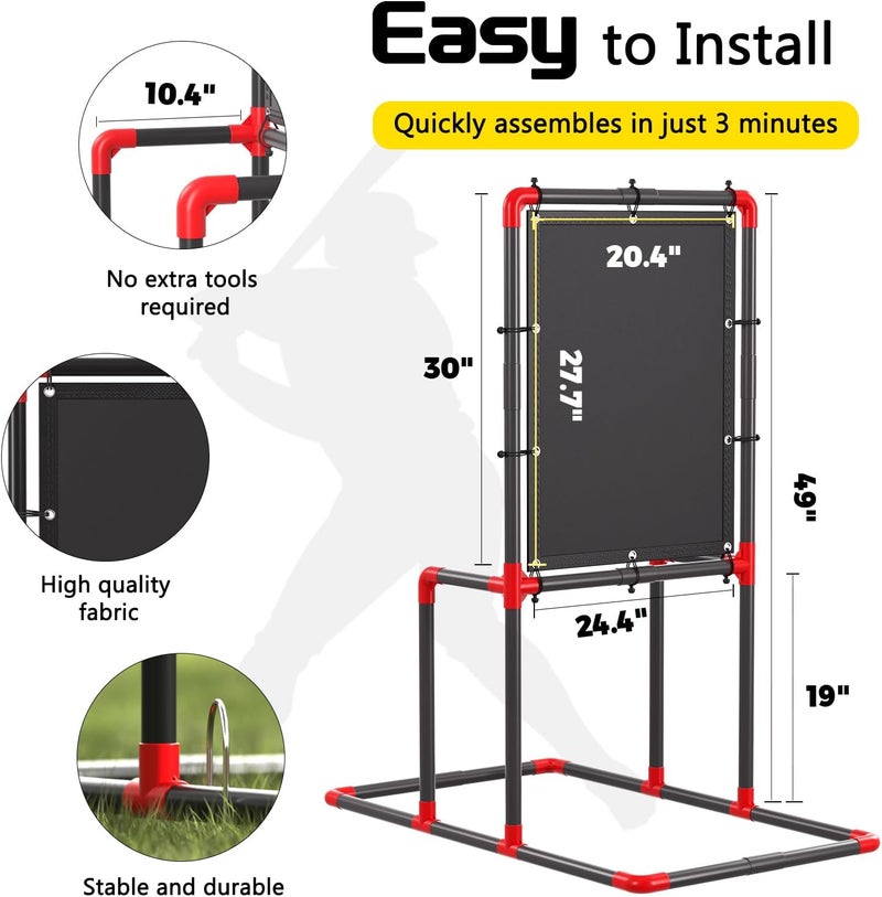Olpchee Baseball Strike Zone Target for Plastic Balls Compatible with Wiffle Ball and Blitzball Pitching Training Strike Zone Target Set Up and Assemble Easily - Image 4